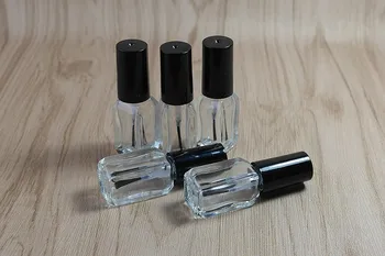300pcs/lot 4ml бутилка за лак за нокти с четка за многократна употреба празен козметичен съдържател прозрачен стъклен флакон нокти изкуство маникюр инструмент