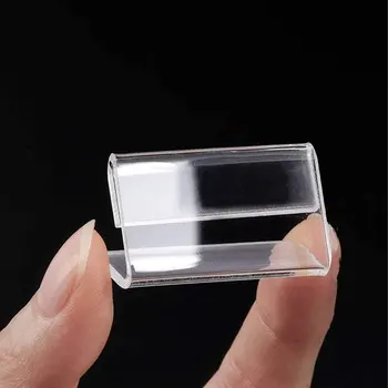  50pieces прозрачен акрилен държач за знаци за лесен и удобен дисплей L форма цена етикет притежател