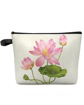 Plant Pink Lotus грим чанта торбичка пътуване Essentials дама жени козметични чанти тоалетна организатор деца съхранение молив случай