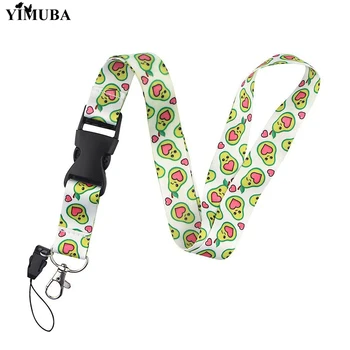 YIMUBA авокадо плодове врат ремъци ключодържател пръстен DIY Lariat връзки за ключове мобилен телефон значка притежателя карикатура ремъци ключодържател