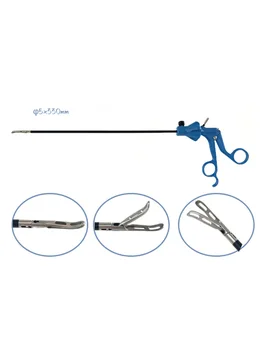 Лапароскопски хирургически инструменти - Два разцепени форцепса без повреди - Щипки за хващане с патешки клюн, прави извити ножици